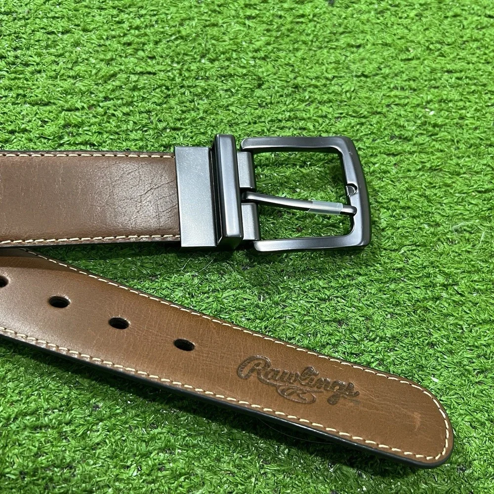 Rawlings Leather Belt SZ 40 Reversible Dark Brown Black Casual Dress Golf NWOT